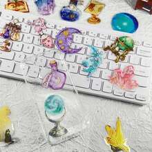 50Pcs Transparent Wizard Sticker Golden Foil Aesthetic Stickers Craft Supplies PET Vinyl Sticker - Multicolor - View 8