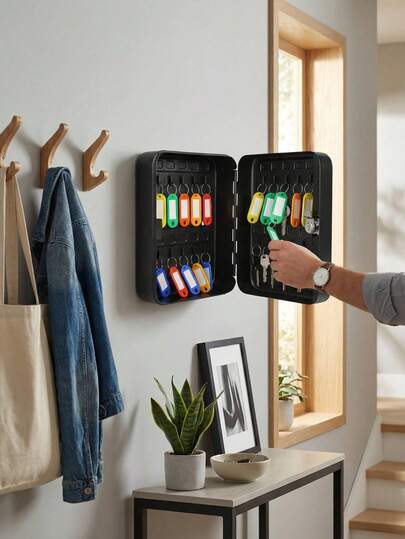 1 chiếc tủ đựng chìa khóa treo tường 20 ngăn, hộp đựng chìa khóa an ninh bằng kim loại (bao gồm 20 móc, thẻ chìa khóa), hộp đựng chìa khóa treo tường có thể điều chỉnh và khóa được, thích hợp cho gia đình, quản lý bất động sản, khách sạn, sử dụng thương mại.