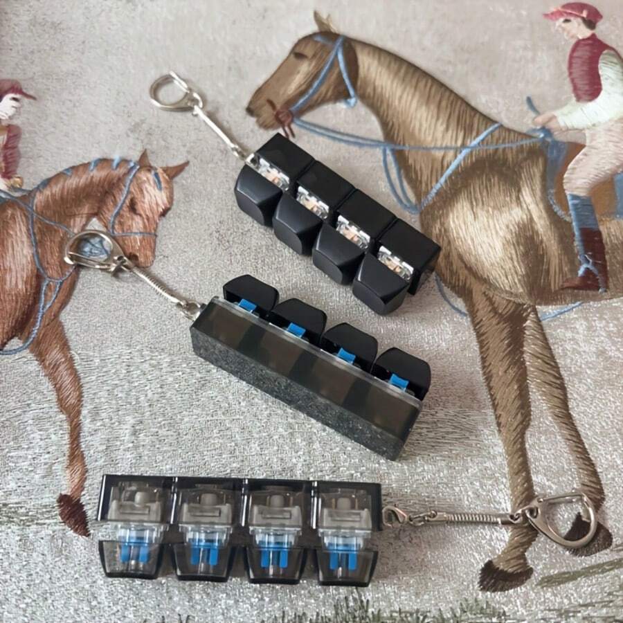 2 móc khóa giảm căng thẳng (không đèn), nhỏ gọn và tinh tế, giúp giảm lo âu hiệu quả, dễ bấm, có thể tái sử dụng, thích hợp mang theo hàng ngày, làm bằng nhựa và sắt (giúp giảm căng thẳng cho người lớn) - A - Xem 1