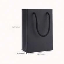 10pcs Black Kraft Paper Bags With Handles, Black Gift Bags Gift Boxes Jewelry Storage Baskets, Solid Color Reusable Gift Bags Suitable For Boutiques, Weddings, Baby Showers, Birthday Parties, Gift Bags, Bridesmaid Bags, Mother's Day, Graduation, Teacher's Day, Mini Gift Bags, Storage Bags, Black Handle Party Gift Bags, Suitable For Birthday, Halloween, Wedding - Multicolor - View 8