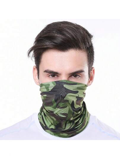 1pc Camouflage Face Mask, Lightweight Summer Sun Protection Anti-UV Quick-Dry Breathable Dust-Proof Face Mask, Versatile Neck Gaiter Suitable For Outdoor Cycling Activities