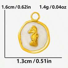 1个/5个可爱时尚简约304不锈钢真空电镀耐用海洋系列珠宝吊坠饰品,适合包包装饰、手工DIY珠宝制作项链手链耳环配件 - S2089 - 查看 25