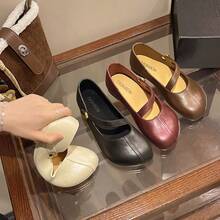 Retro Mary Jane Shoes, Slip-On Casual Loafers, French Style Versatile Commuting & Evening Dress Shoes - Black - View 6