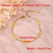 1 pieza Brazalete geométrico simple ajustable de acero inoxidable, resistente al agua y versátil para mujeres - Amarillo Oro - Ver 6