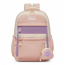 1pc Fashion Nylon Student Backpack, Suitable For Teenage Girls, Multi-Compartment Design, Comes With Detachable Coin Purse, Lightweight Ergonomic Design, Suitable For Commuting And Travel - Multicolor - View 16