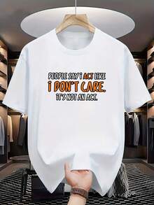 Camiseta casual de cuello redondo para hombre con un estampado creativo de letras, perfecta para actividades al aire libre durante la Navidad. Esta camisa de estilo tradicional también es adecuada para ocasiones como Pascua, Halloween y el Día de Acción de Gracias. - Blanco - Ver 6