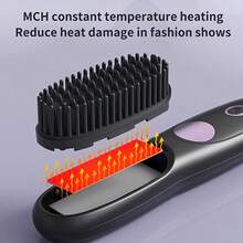 This Portable Wireless Hair Straightener Features A Fast And Constant Temperature Design To Prevent Burns. It Uses Negative Ion Technology To Protect Hair, Has A Smart Digital Display, Supports USB Charging, And Is Compact And Lightweight, Suitable For Home, Dorm, And Travel Use. It Makes An Ideal Gift For Women. - Multicolor - View 7