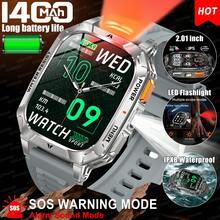 GUHUAVMI 2026 New Outdoor Sports Smart Watch For Men, 1400mAh Ultra-Large Battery, 90 Days Standby, With Powerful LED Flashlight, 2.01-Inch HD Full Touch Screen, IPX8 Waterproof, Bluetooth Calling, Voice Assistant, Reminder Functions, 100+ Sports Modes, Fitness Tracking, Men's Sports Smart Watch, Compatible With IPhone And Android, Suitable For Outdoor Hiking, Camping, Cycling And More - View 15
