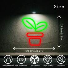 1 đèn LED neon gắn tường, đèn trồng cây dùng nguồn USB 5V, có công tắc điều khiển trực tuyến, cung cấp trực tiếp từ nhà máy, có thể tùy chỉnh. - Xanh lá, đỏ - Xem 7
