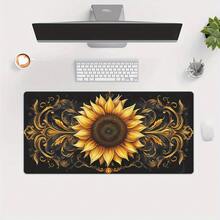 1pc Golden Sunflower HD Printed Desk Mat, Multifunctional XXL Mouse Pad, Keyboard Gaming Mouse Pad, Office Computer PC Gamer Desk Mat, Washable, Non-Slip, Rubber Material, Gift For Family And Friends, Adult Gift. - Xem 9