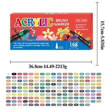 12-168 Colors Professional Acrylic Marker Pens, 1-5mm Soft Brush Tips, Vibrant Colors, Gift Box Packaging, Large Capacity Ink, DIY Planner Brush Pens Set, Back To School Gift For Students And Friends - Markers - View 12