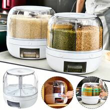 Asnews Grain Storage Tank, Rotating Rice/Food Dispenser, 360° Rotating Food Dispenser, Easy One Click Rice Retrieval, Perfect For Wheat Grains, Beans, And Rice In The Kitchen - View 5