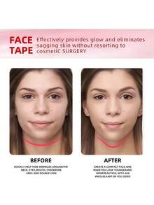 100/50/30 Invisible Instant Lifting Face Mask Stickers, V-Shaped Lifting Chin And Wrinkle Concealing Lifting Stickers, Suitable For Makeup, Long-Lasting And Durable V-Shaped Lifting Face Mask Stickers - Multicolor - View 6