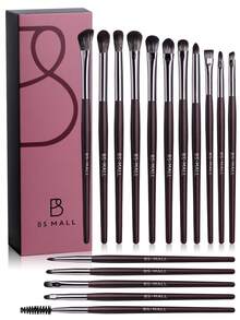 BS-MALL Professional 16/8pcs Detail Makeup Brush Set, Eyebrow Brush, Eyeshadow Brush, Highlighter Brush, Detail Brush Set, Pearlescent Makeup Brush Set, Non-Prickly, Non-Shedding Beauty Tools - Rust Brown - View 1