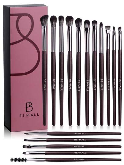  BS-MALL Professional 16pcs Detailed Makeup Brush Set, Eyebrow Brush, Eyeshadow Brush, Highlighter Brush, Detailed Brush Set, Pearlescent Makeup Brush Set, Soft Bristles, No Irritation, Makeup Tools