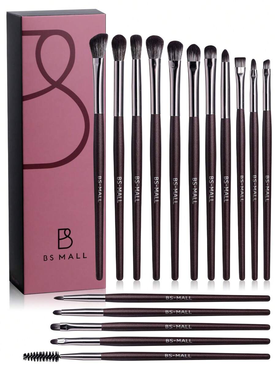 BS-MALL Professional 16/8pcs Detail Makeup Brush Set, Eyebrow Brush, Eyeshadow Brush, Highlighter Brush, Detail Brush Set, Pearlescent Makeup Brush Set, Non-Prickly, Non-Shedding Beauty Tools - Rust Brown - View 1