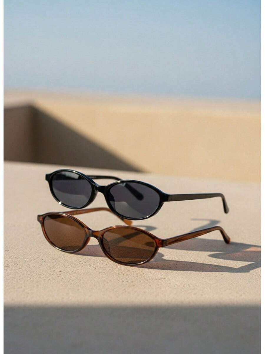 1pc Women's Eye Narrow Vintage Versatile Street Style Fashion Glasses, Suitable Parties And Events Boho Vacay Vacay Vibes Preppy Style Back To School - màu đen - Xem 1