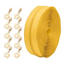 1 Set, (177inch/450cm) Nylon Zipper With 10pcs Flower Zipper Pulls, Suitable For Home Sewing DIY Replacement Zippers, Bags, Home Textiles, Clothing, Shoes And Other Accessories - 3NL+Qjhdp - View 12