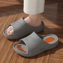 Particle Massage Sensation Cool Slippers For Men And Women, Summer Indoor Home Anti-Slip Slippers - Pure Color Simple Leisure Slippers - 灰色 - 查看 3