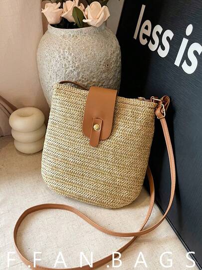 2026 Women's Beach Vacation Shoulder Bag, Straw Woven Crossbody Bag, Street Fashion Trending Design