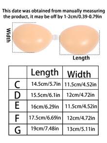 1 Pair Special Design E-G Cup Invisible Bra, Plus Size Strapless Silicone Bra With Transparent Buckle, Full Support For Large Bust, Reusable Adhesive Bra Suitable For Backless Tops, Deep V Invisible Bra, Soft Breathable Comfortable Bra, Plus Size - Multicolor - View 10