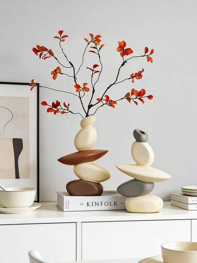 1 chiếc bình hoa đá xếp chồng hiện đại, bình hoa tối giản kiểu Bắc Âu hình dáng bất thường để trang trí nhà cửa, bình hoa điêu khắc trừu tượng sáng tạo cho phòng khách, ban công, bàn cà phê, lối vào, bình trang trí thẩm mỹ dùng cho hoa khô, cành cây, cỏ lau, thích hợp để trang trí phòng, trang trí nhà cửa, trang trí sinh nhật, nhà bếp, đám cưới, trang trí phòng ngủ, trang trí phòng khách, quà tặng, trang trí tiệc.