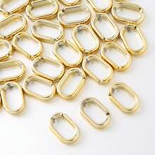 50个椭圆形亚克力首饰连接器，U形开口环，适用于DIY手链，首饰制作配件 - 金色 - 查看 4