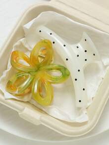 2pcs Women's 3.14 Inch/8cm Floral Plastic Hair Clips, Batik Flower Hair Clips, Beach Holiday Accessories, Daily Use, Fashionable, Elegant, School Hair Claws, Hair Clips, Hair Pins, Hair Jaw Clips, Hair Clamps, Hair Barrettes,Summer,Travel Summer Beach Claw Clips - Multicolor - View 2