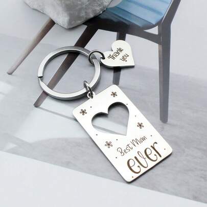 Stainless Steel Keychain, Mother's Day Gift, Hollow Pendant For Mom