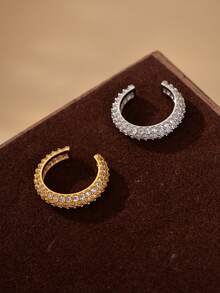 1pc S925 Sterling Silver Cubic Zirconia Clip-On Earring, Suitable For Women To Wear To Parties - Ear Cuff - View 2