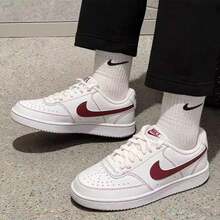 Nike Giày thể thao nữ COURT VISION phong cách retro thường ngày - Trắng/Đỏ - Xem 7