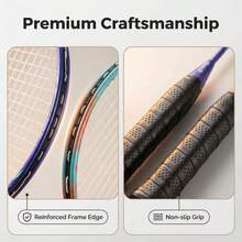 Professional Badminton Racket Set, Lightweight High-Performance, Excellent Feel, Suitable For Teenagers, Students, Families And Recreational Use. Designed For Fitness Enthusiasts, Comes With Portable Bag. - Purple - View 8