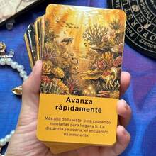 西班牙神谕卡牌，时间主题，54张原创卡牌，个人解读与指引，卡牌游戏，塔罗牌，12*7厘米，14岁以上 - 彩色 - 查看 4