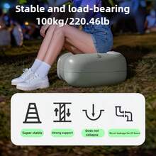 新款充气凳，适用于音乐节和派对，瞬间充气，加厚脚踏，便携式户外钓鱼充气垫，无需气泵，小巧便捷，适合任何场合使用，露营装备 - A - 查看 7