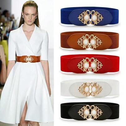 3pcs/1pc New Elastic Waist Belt For Women, Decorative Stretch Waistband For Dress, Minimalist Versatile Wide Waist Cincher