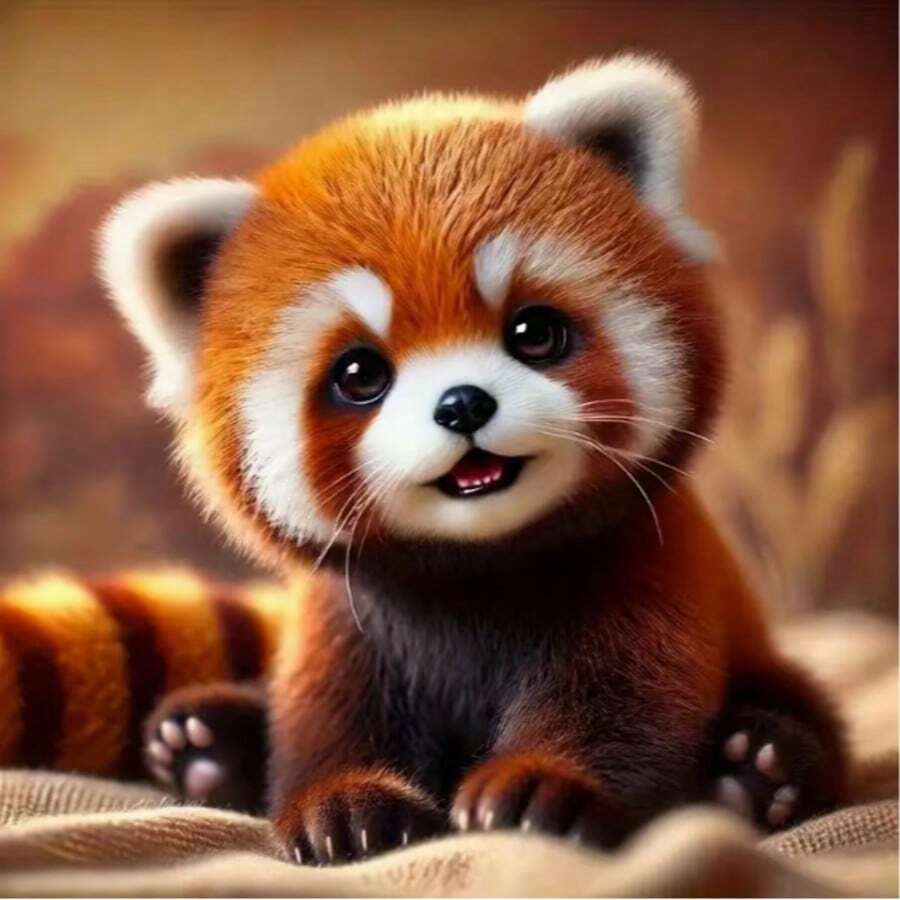 5D DIY钻石画套装 - 熊猫，全钻圆形钻石艺术马赛克工艺套装，包含防水画布和工具，适合家居装饰和礼品赠送