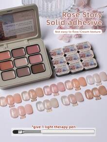 Sơn móng tay dạng gel bán rắn, độ bão hòa cao, 9 màu Rose Story Soft Tap Gradient Jar, độc quyền tại salon. - Nhiều màu - Xem 3