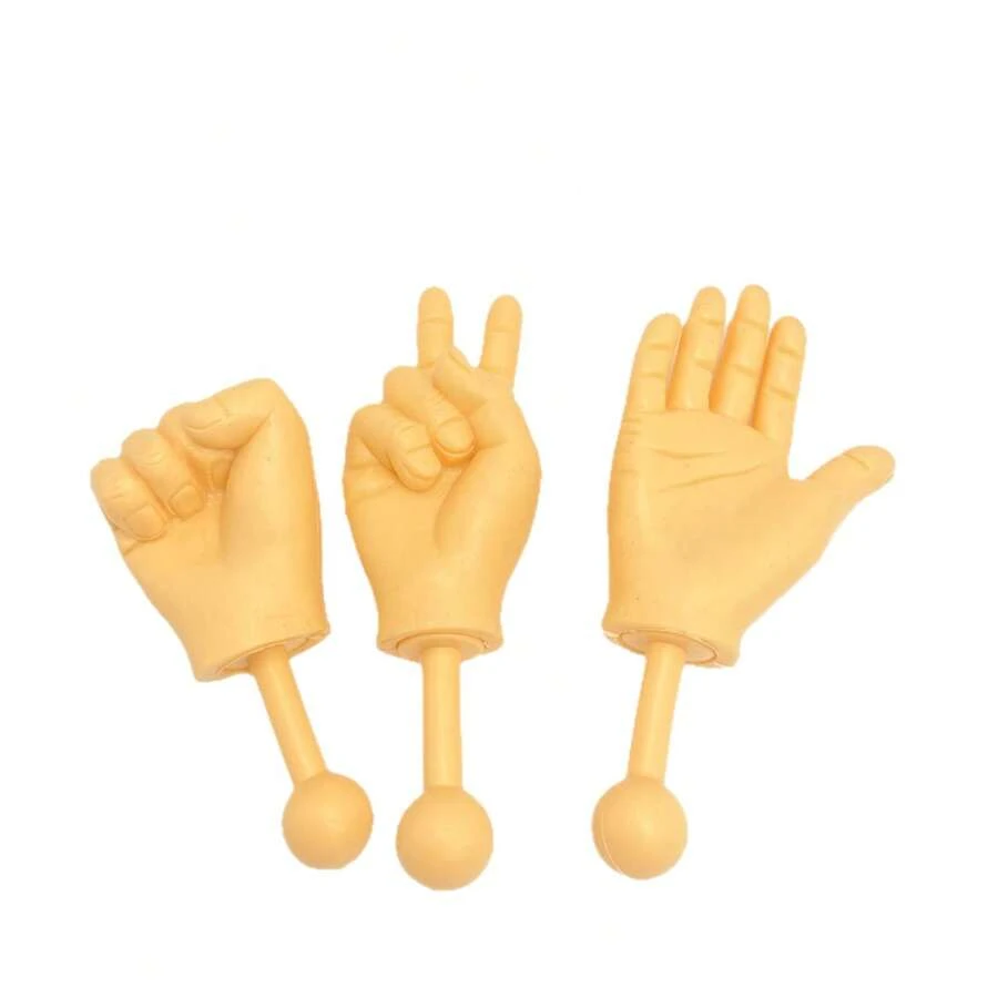 Bộ 4/6 que hình bàn tay mini - Món quà hài hước khiến mọi người cười nghiêng ngả, đồ chơi bàn tay giả vui nhộn. - Màu be - Xem 1