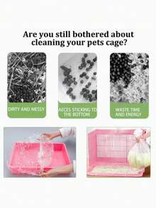 Tấm lót chuồng thú cưng có thể mở rộng, tấm lót khay vệ sinh chuồng thú cưng bằng nhựa trong suốt co giãn, dễ dàng thu gom chất thải trong chuồng thú cưng, dễ dàng vệ sinh, đồ dùng cho thú cưng nhỏ, màng lót chuồng chống rò rỉ, hộp vệ sinh cho mèo, tấm lót đi tiểu cho chó, tấm phủ vệ sinh, thích hợp cho thỏ, chim, mèo, v.v. - trắng - Xem 5