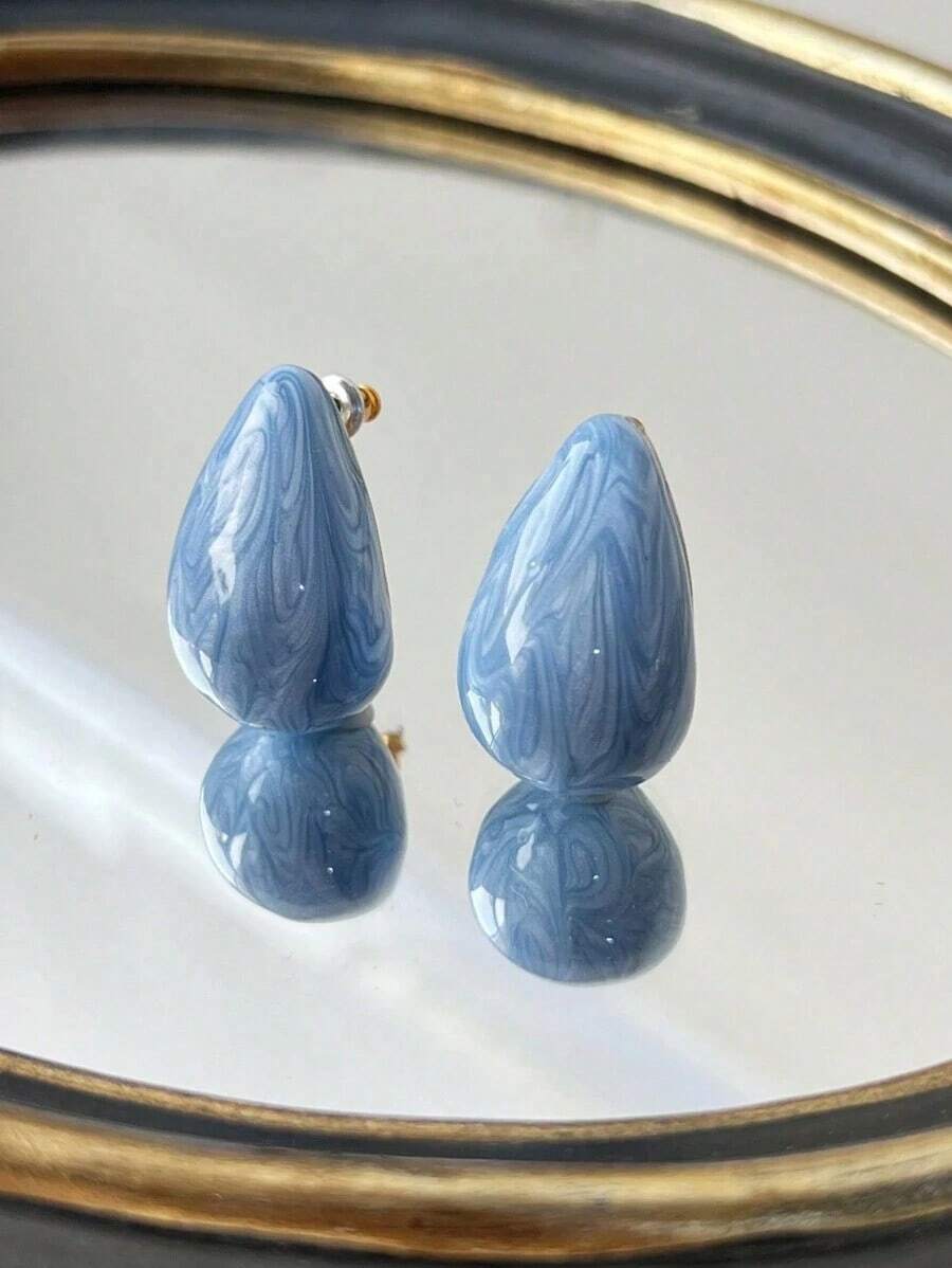 1 Pair Water Drop Shaped Dangle Earrings, Suitable For Daily Wear - Ivory - View 1