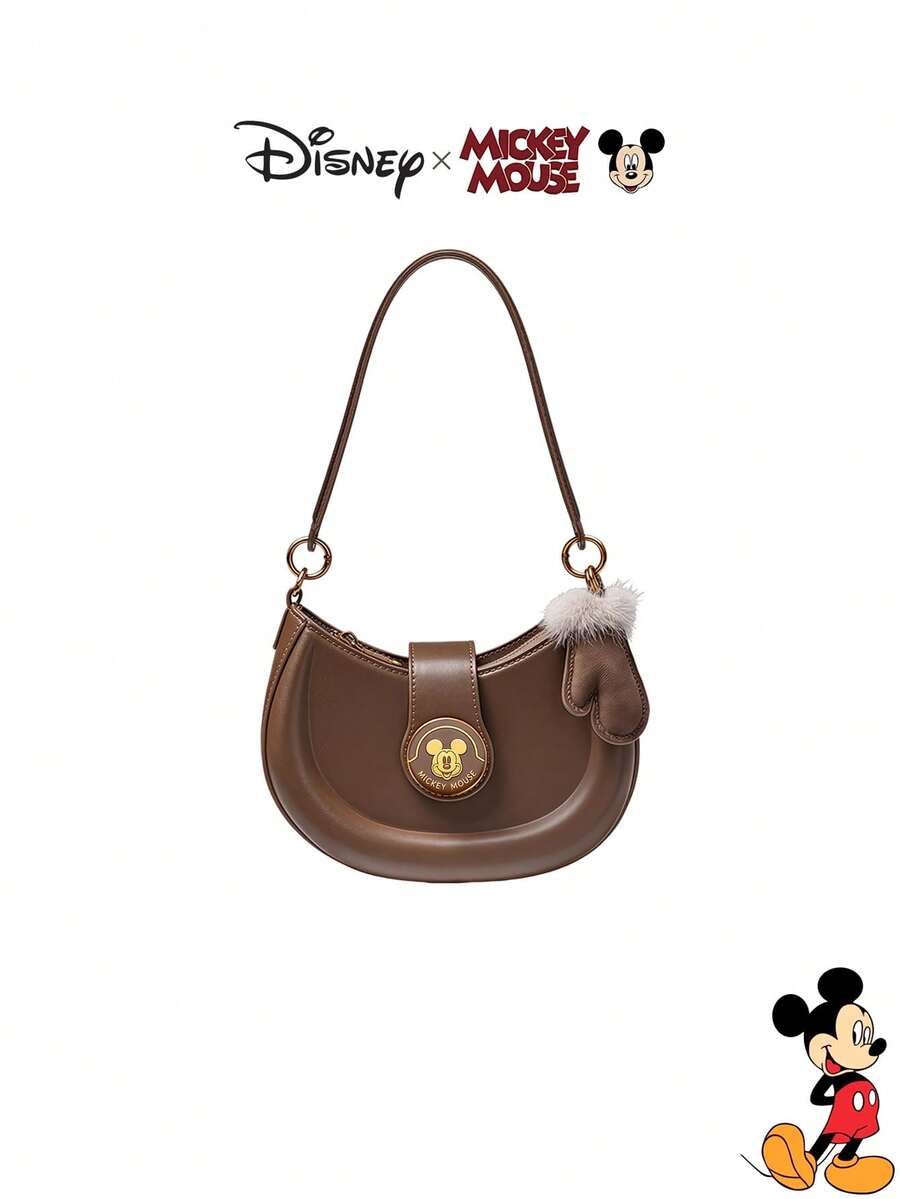 Disney 迪士尼官方授权米奇卡通印花单肩包 - 休闲时尚斜挎包，生日礼物