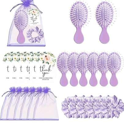 Bộ quà tặng lược cài tóc cưới 20 món, bao gồm lược nhựa, dây buộc tóc, thiệp và túi lụa, thích hợp cho tiệc cô dâu, tiệc độc thân, đám cưới, trang trí tiệc cưới, quà tặng tiệc cưới, lễ đính hôn, các lễ kỷ niệm và trang trí tiệc khác nhau, tiệc spa và các lễ kỷ niệm theo chủ đề trang điểm.