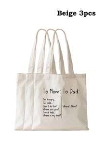Túi tote vải canvas in hình ngộ nghĩnh dành cho bố, túi đeo vai nam, quà tặng Ngày của Cha, túi đựng đồ. - Nhiều màu - Xem 21