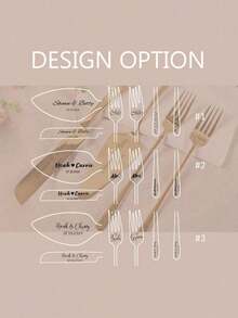1-2pcs Custom Personalized Wedding Cake Cutting Set With Forks For Bridal Shower.Engraved Cake Cutter Serving Set.Cake Server Knife Set Stylish, Adorable, Colorful Custom, Personalized, Unique Ideal Gifts For Her Friends, Workers - Multicolor - View 2