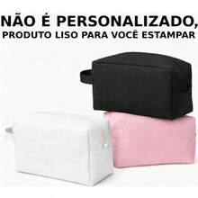 Kit 5 Necessaires Lisas Sem Estampa Para Personalizar Brinde - Vermelho - Visão 2