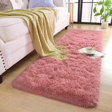 Soft Runner Rug for Bedroom Living Room Plush Fluffy Rug 2x6 Feet Shag Furry Runner Rug Carpet Non Shedding for Nursery Girls Room Home Decorative Blush - Camino de mesa de 2 x 6 - Ver 6