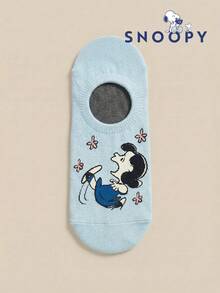 SNOOPY 1/5/10双装正品史努比图案男士夏季船袜/运动袜。可爱卡通史努比袜子，透气吸湿，休闲船袜，卡通图案，适合学生/成人，可作为礼物和日常穿着。 - 彩色 - 查看 5