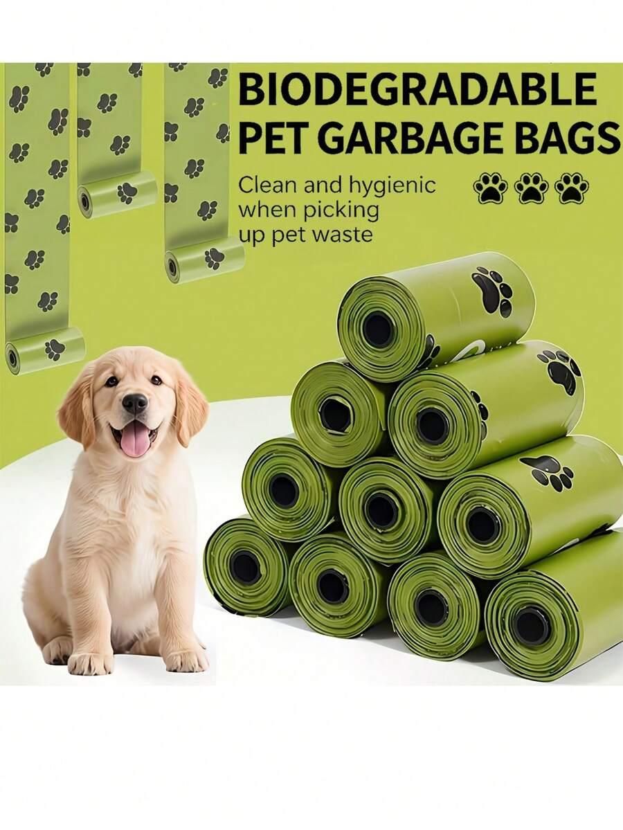 10 cuộn/150 tờ túi đựng chất thải thú cưng di động, túi rác thú cưng bền chắc, chống rò rỉ, đồ dùng vệ sinh thú cưng, túi đựng phân chó, túi đựng chất thải thú cưng - Xem 1