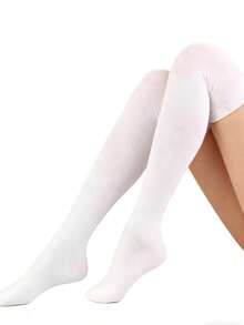 1-6 Pairs Unisex Solid Color Double Stripe Knee High Socks, Casual School Style - Multicolor - View 13