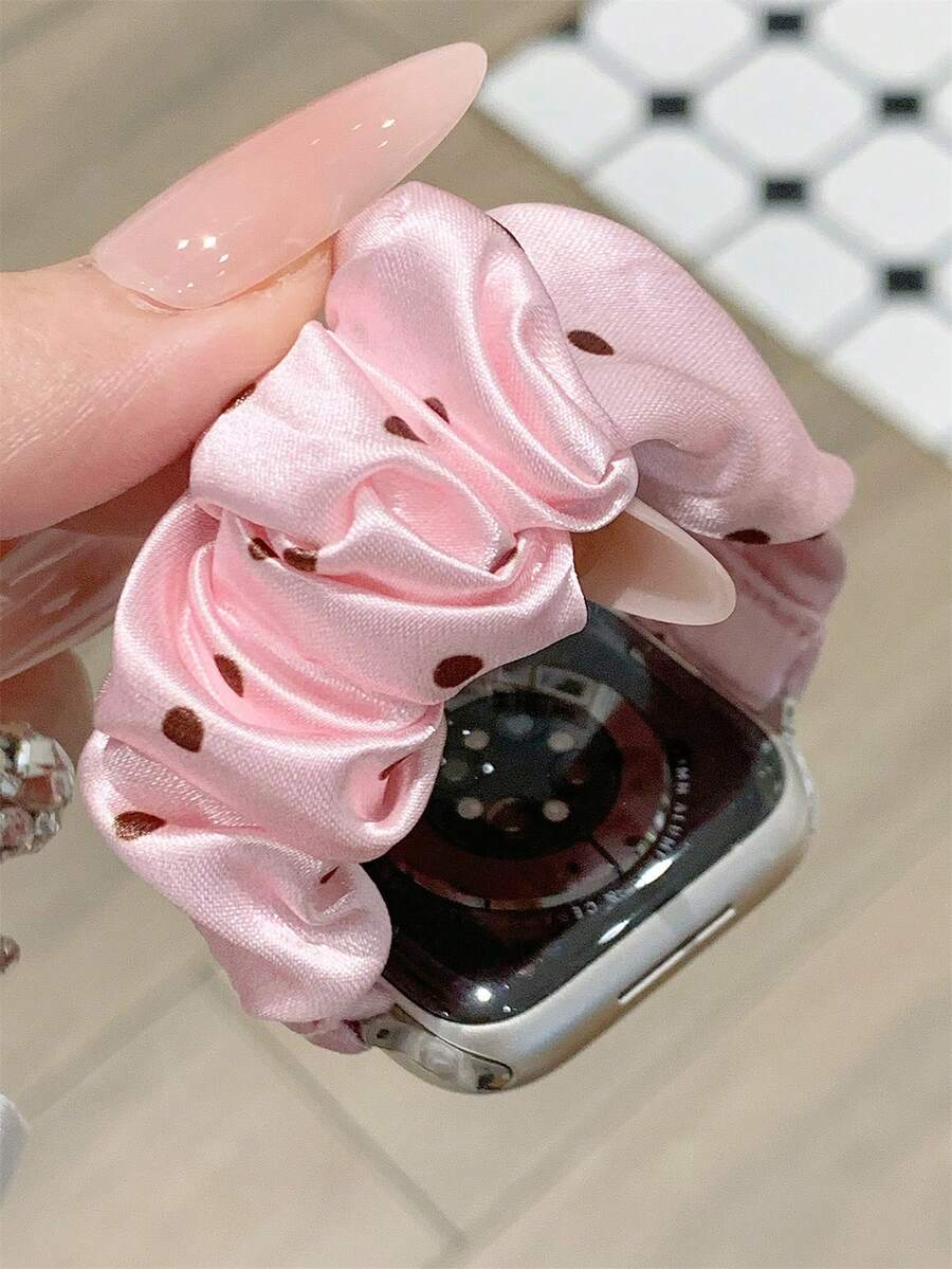 1条简约可爱波点尼龙弹力表带，兼容 38mm 40mm 41mm 42mm 44mm 45mm 49mm，优雅女士替换表带，适用于 Series 11 10 9 8 7 6 5 SE Ultra 2，时尚配饰
